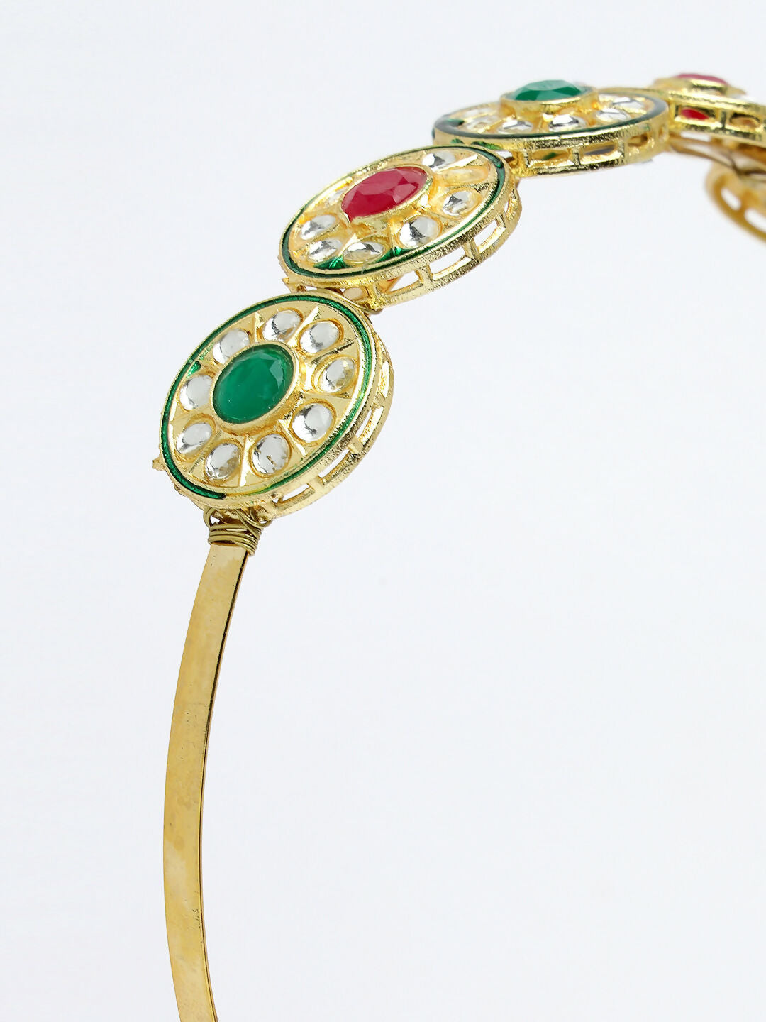 NVR Women's Multi colour Kundan Gold-Polished Embellished Hairband | Grocsy