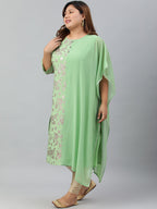 Janasya Women's Light Green Poly Crepe Foil Print Casual Straight kurta | Grocsy