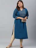 Janasya Women's Teal Poly Crepe Solid Casual Straight kurta | Grocsy