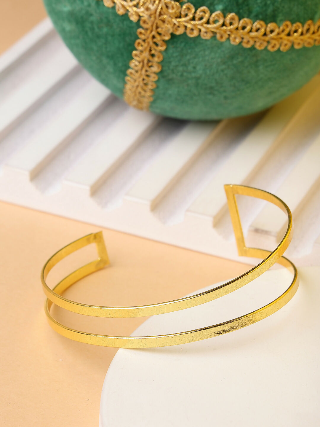 NVR Women Gold-Polished Western Cuff Bracelet | Grocsy