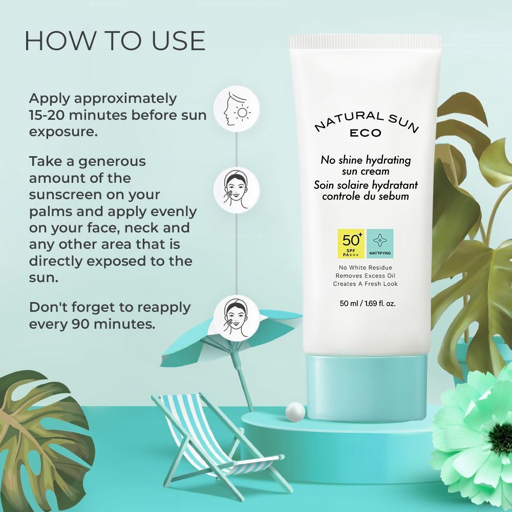 The Face Shop Naturalsun Eco No Shine Hydrating Sun Cream - Korean Skincare | Grocsy