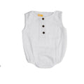 Sunshine Baby Cute Organic Muslin Cotton Sleeveless Rompers For Babies - White | Grocsy