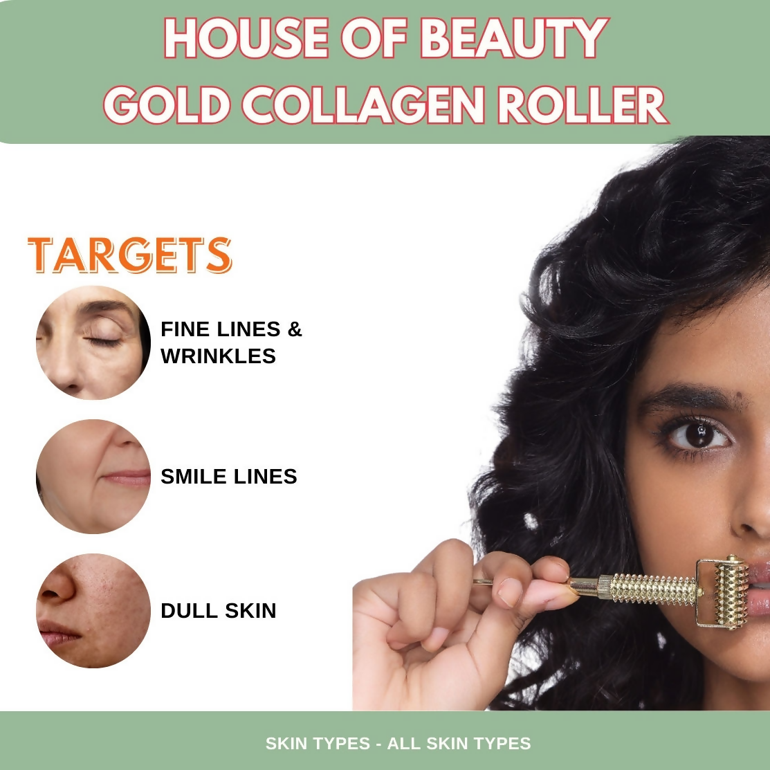 House of Beauty Gold Collagen Roller | Grocsy