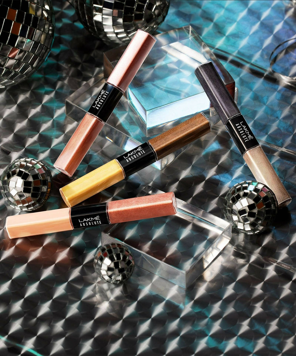 Lakme Absolute Explore Liquid Eye Shadow - Pink Champagne & Copper Glitter | Grocsy