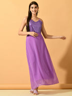 Myshka Women's Lavender Empire Party Dress | Grocsy