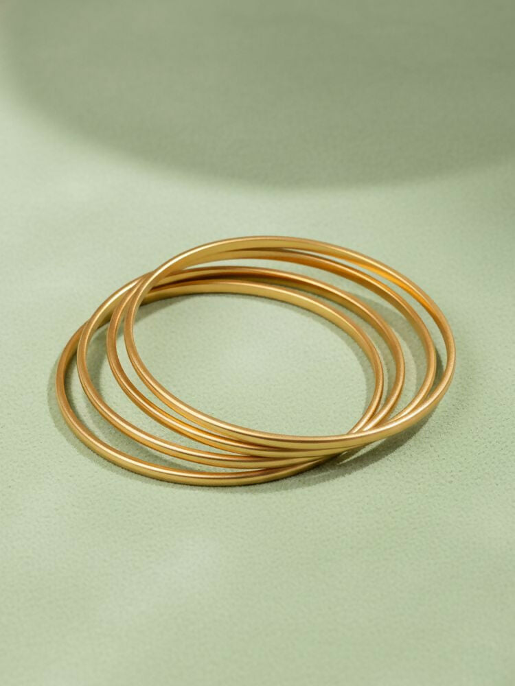 NVR Women Set of 4 Gold Plated Handcrafted Bangle | Grocsy