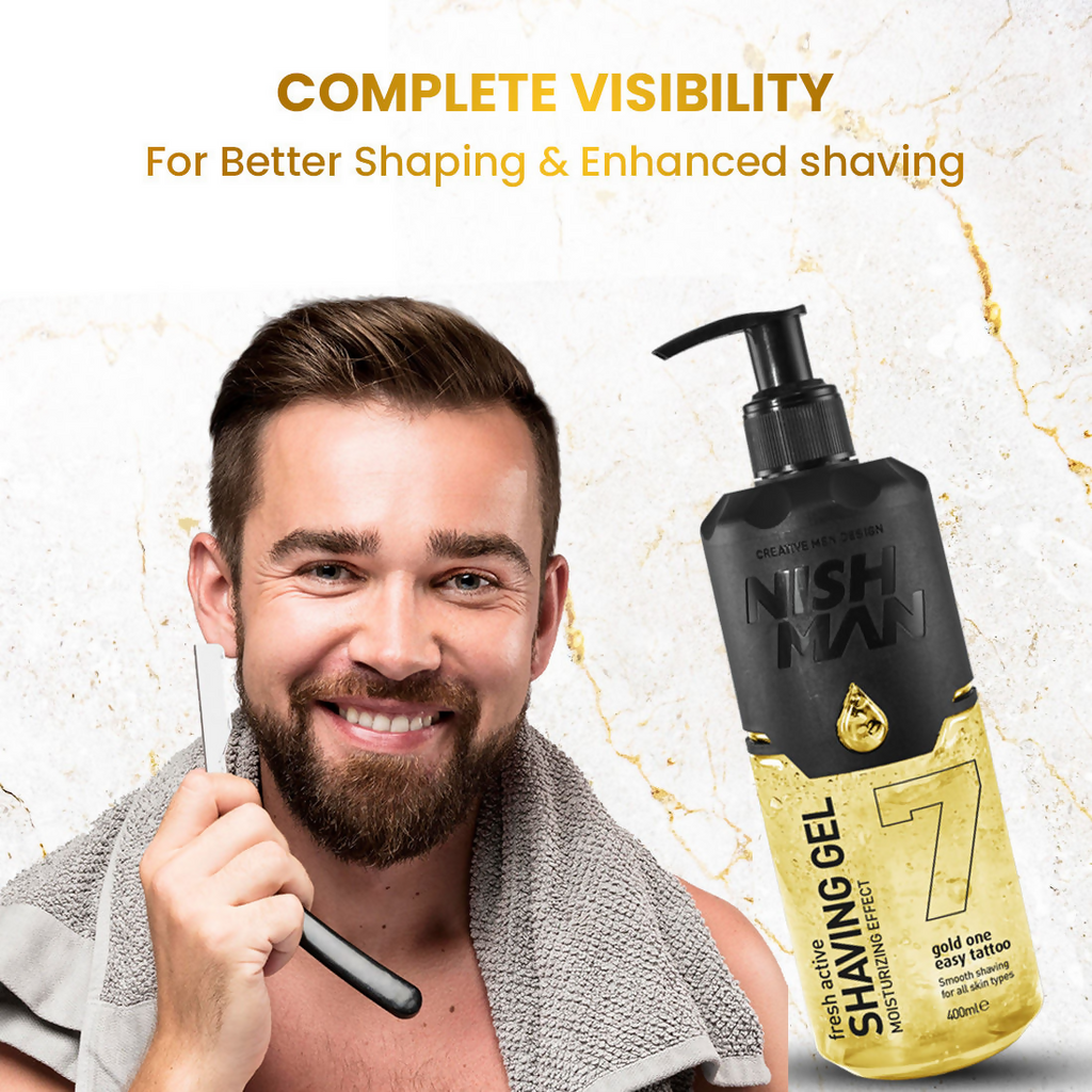 NishMan Fresh Active Shaving Gel Moisturizing Effect - Gold One | Grocsy