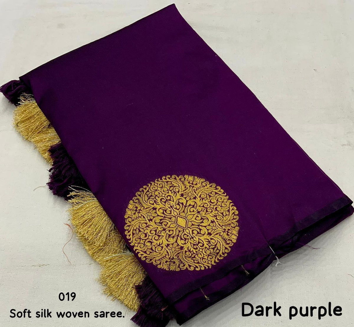 Purple Silk Woven Saree with Unstitched Blouse - Hiral Fashion | Grocsy