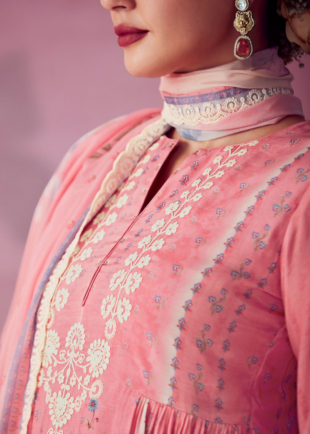 Blush Pink Muslin Cotton Printed Trendy Salwar Kurta Set - Emponline | Grocsy