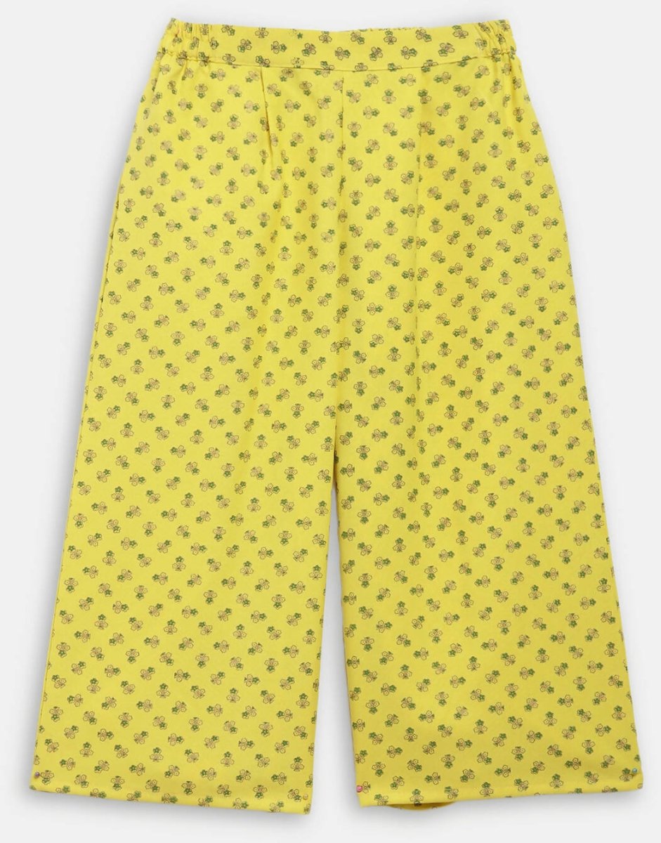 Ahalyaa Yellow Viscose Rayon Straight Kids Kurta Pants With Dupatta For Girls | Grocsy