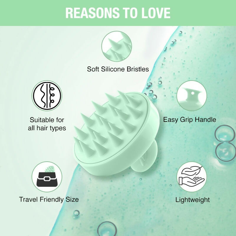 Nykaa Naturals Scalp Massager Brush For Blood Circulation & Natural Hair Growth - Green | Grocsy