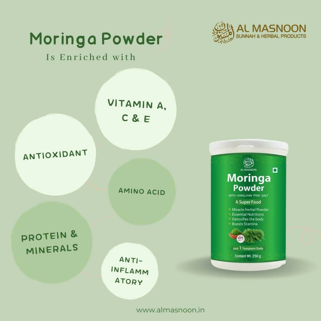 Al Masnoon Moringa Powder With Himalayan Pink Salt | Grocsy