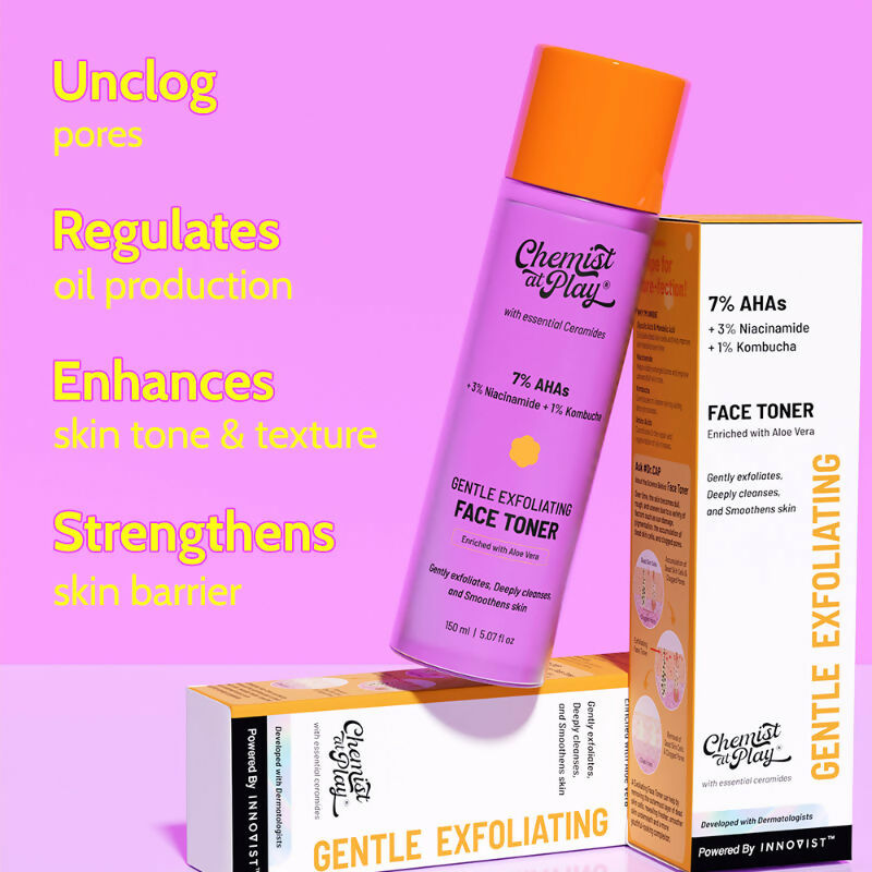 Chemist At Play Gentle Exfoliating Face Toner For Glowing Skin | Grocsy