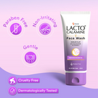 Lacto Calamine Face Wash with Kaolin Clay, Niacinamide & Vitamin E for All Skin Types | Grocsy