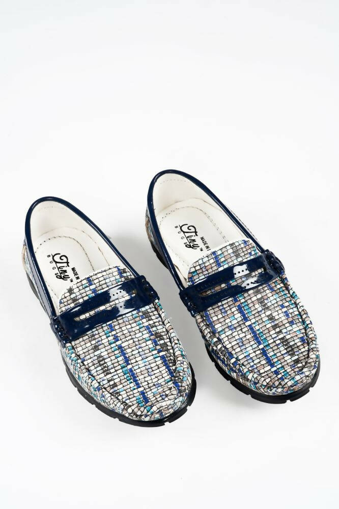 Tiny Bugs Boys Printed Slip Ons Loafers - Blue | Grocsy