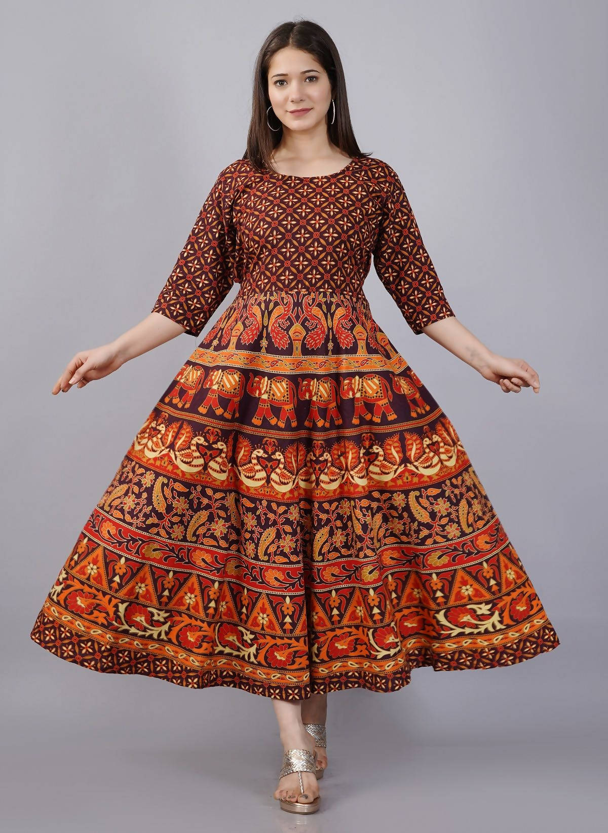 Vamika Multicolor Cotton Printed Party/Casual Wear Kurti (GAM17K) | Grocsy