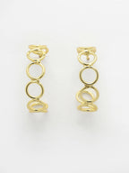 NVR Women Gold-Polished Contemporary Half Hoop Earrings