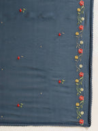 Blue Chinon Embroidered Straight Kurta with Trouser & Dupatta - Salimar | Grocsy