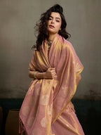 Shree Shyam Fashion Light Pink Tissue Silk Saree | Grocsy
