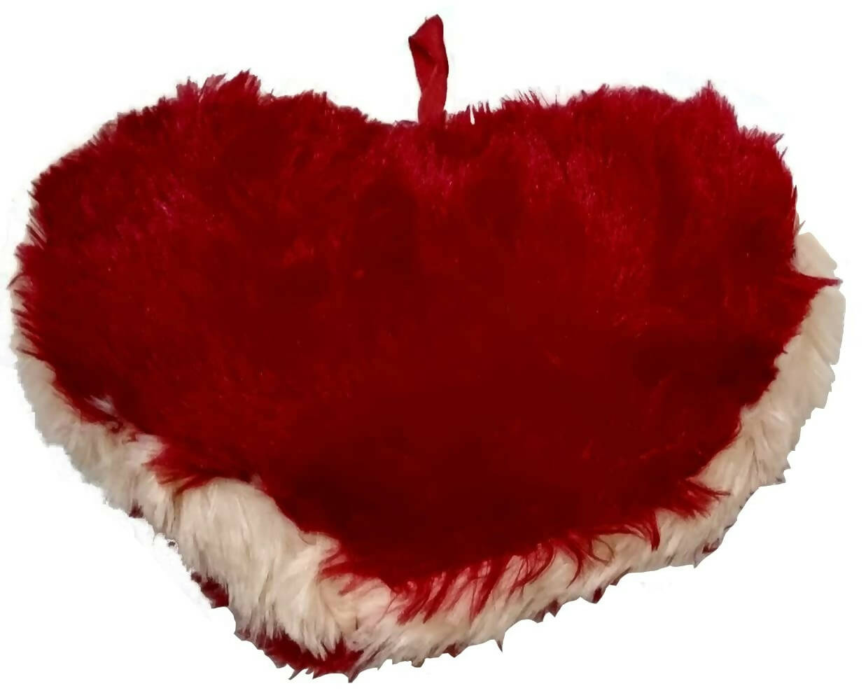 Red & Milky Love Heart Shape Pillow (Fur) Cushion | Grocsy