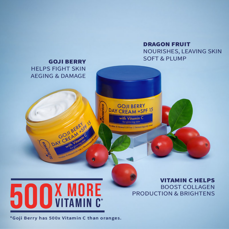 St.Botanica Goji Berry Day Cream SPF15 With Goji Berry & Vitamin C For Sun Protection | Grocsy