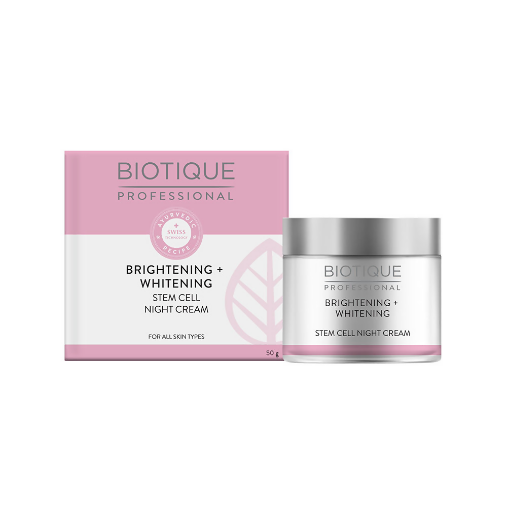 Biotique Professional Brightening + Whitening Stem Cell Night Cream | Grocsy
