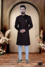 Joban Fashion Men's Maroon Satin Kurta with Pyjama | Grocsy