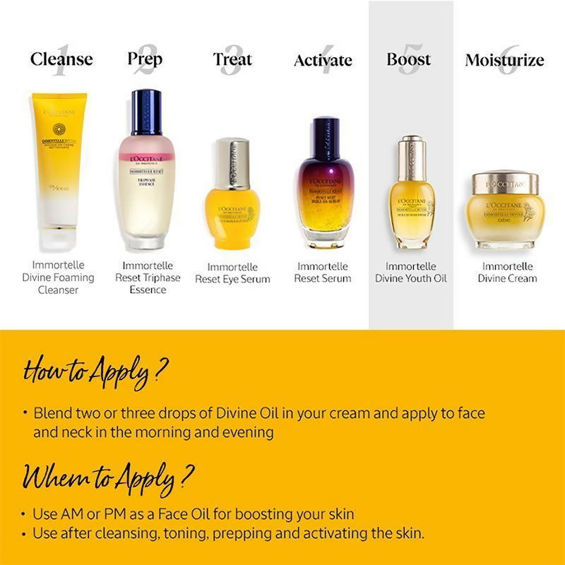 L'Occitane Immortelle Divine Youth Face Oil | Grocsy
