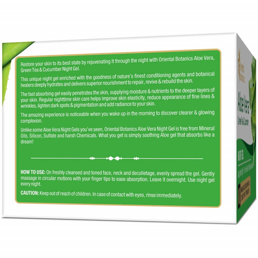 Oriental Botanics Aloe vera Green Tea & Cucumber Night Gel | Grocsy