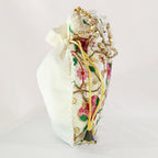 JS Fashion Bridal Silk Brocade Potli Bag with Pearl Border & Beaded Handle | Grocsy