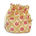 JS Fashion Embroidered Handcrafted Wedding Potli Bag with Beads | Grocsy