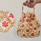 JS Fashion Embroidered Handcrafted Wedding Potli Bag with Beads | Grocsy