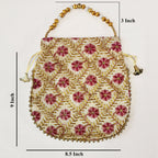 JS Fashion Embroidered Handcrafted Wedding Potli Bag with Beads | Grocsy