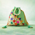 JS Fashion Embroidered Handcrafted Wedding Potli Bag with Beads | Grocsy