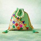 JS Fashion Embroidered Handcrafted Wedding Potli Bag with Beads | Grocsy