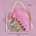 JS Fashion Embroidered Handcrafted Wedding Potli Bag with Beads | Grocsy