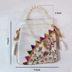 JS Fashion Embroidered Handcrafted Wedding Potli Bag with Beads | Grocsy