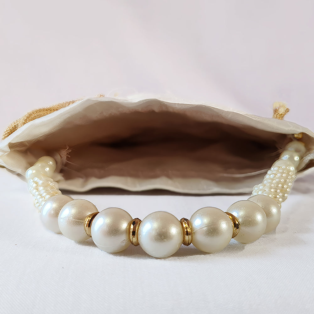 JS Fashion Embroidered Handcrafted Wedding Potli Bag with Beads | Grocsy