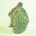 JS Fashion Embroidered Handcrafted Wedding Potli Bag with Beads | Grocsy
