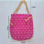 JS Fashion Embroidered Handcrafted Wedding Potli Bag with Beads | Grocsy