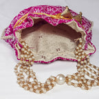 JS Fashion Embroidered Handcrafted Wedding Potli Bag with Beads | Grocsy