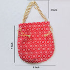 JS Fashion Embroidered Handcrafted Wedding Potli Bag with Beads | Grocsy