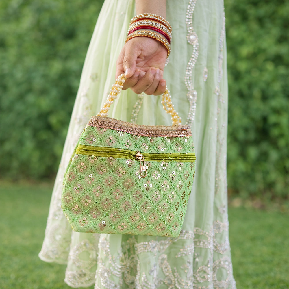 JS Fashion Wedding Potli Bag for Women with Drawstring Closure | Grocsy