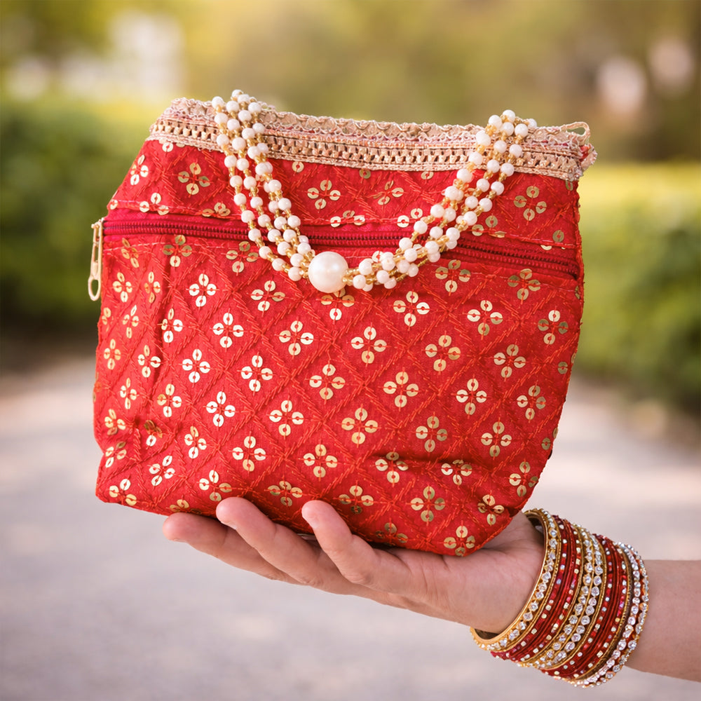 JS Fashion Wedding Potli Bag for Women with Drawstring Closure | Grocsy