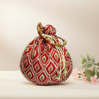 JS Fashion Embroidered Handcrafted Wedding Potli Bag with Beads | Grocsy