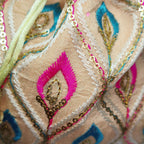 JS Fashion Embroidered Handcrafted Wedding Potli Bag with Beads | Grocsy