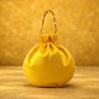 JS Fashion Embroidered Handcrafted Wedding Potli Bag with Beads | Grocsy