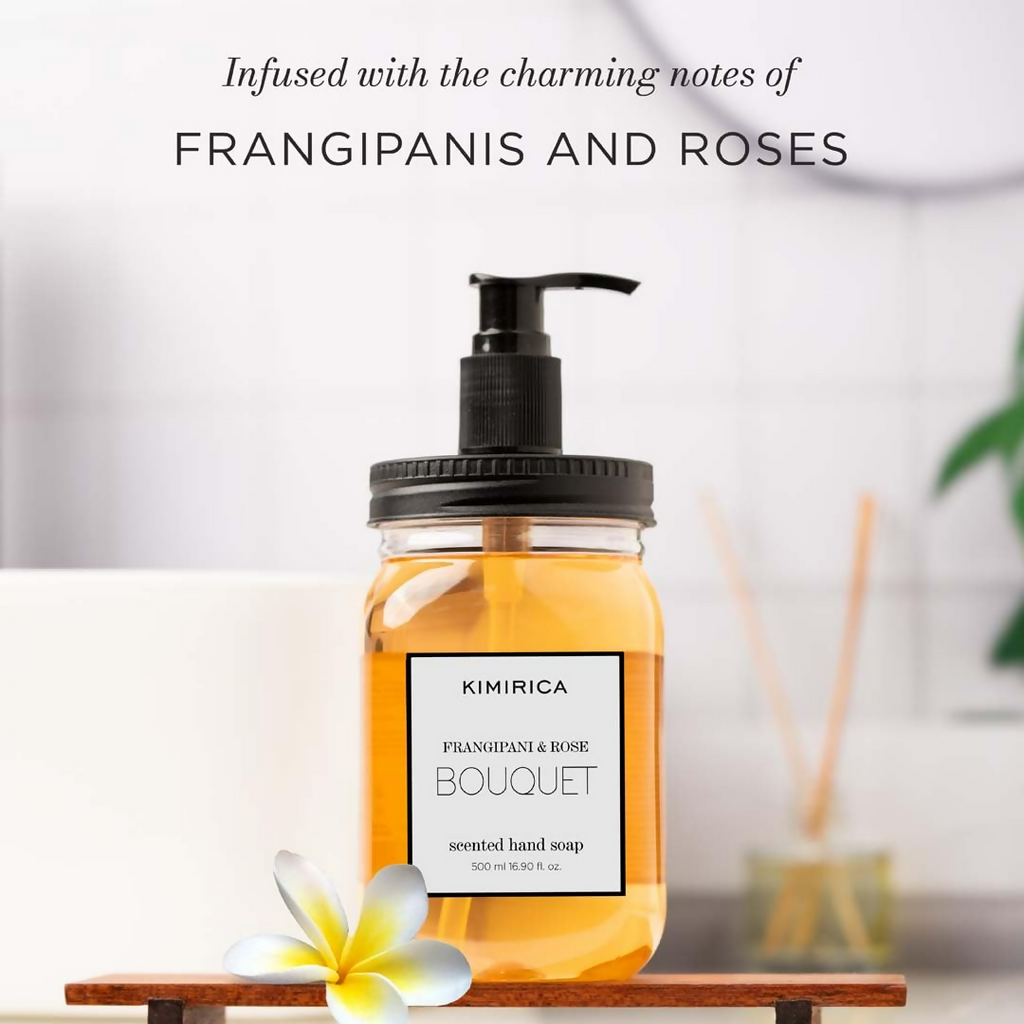 Kimirica Frangipani & Rose Scented Bouquet Hand Soap | Grocsy