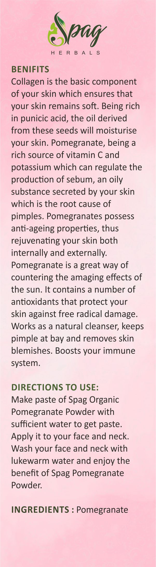 Spag Herbals Premium Pomegranate Powder | Grocsy