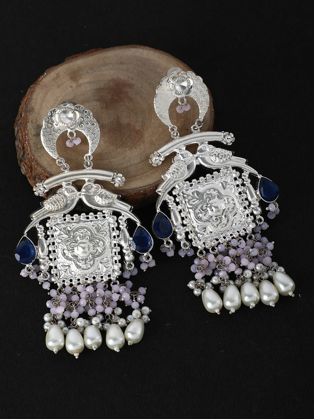Joban Fashion Women Handcrafted Silver Tone Earrings | Grocsy